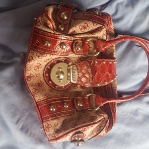 Red leather guess bag